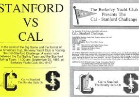 Promotional flyers from the first Cal - Stanford match racing regattas.
