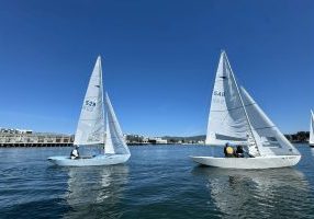 Mercuries racing in the Alameda Estuary. 