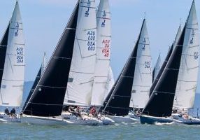 23 J/105s competed in the regatta, though not all of them displayed appropriate Corinthian Spirit when they should have taken penalty turns. 