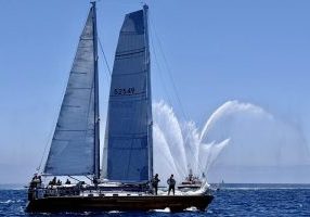 Author, Andy Schwenk and his crew aboard Sir Edmund start with the 'slow boats' on Tuesday. They're currently sailing at about 8 knots as they head West.