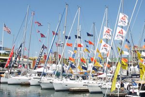 boat show lineup This month at Strictly Sail Pacific, you'll be welcome to peruse a wide variety of brand new sailing yachts.